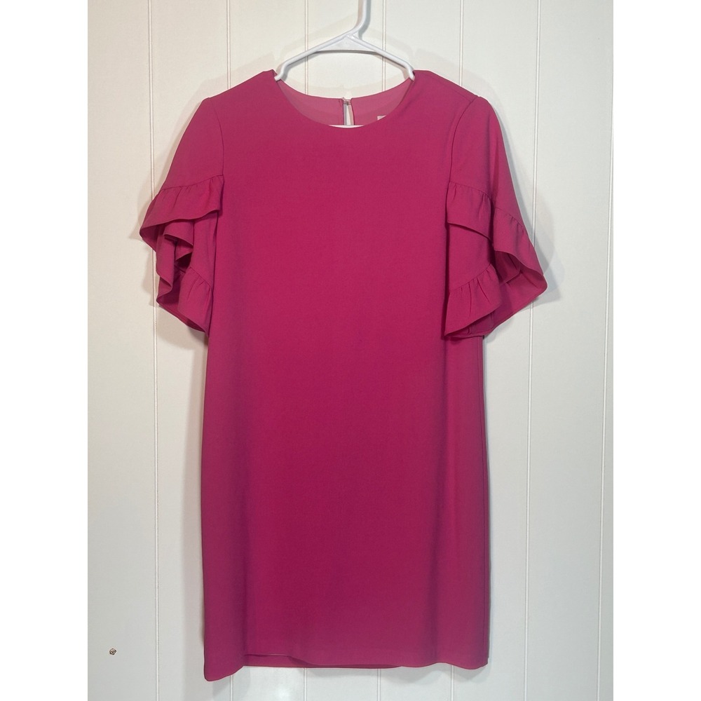 Charles Henry Ruffle Sleeve Dress - Hot Pink Party‎ Cocktail XS